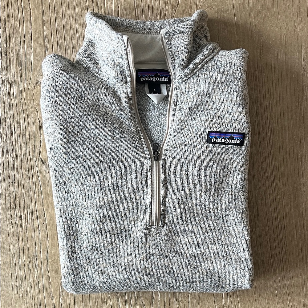 Patagonia Women’s Better Sweater Quarter-Zip Jacket in Oatmeal/Gray, Size Small